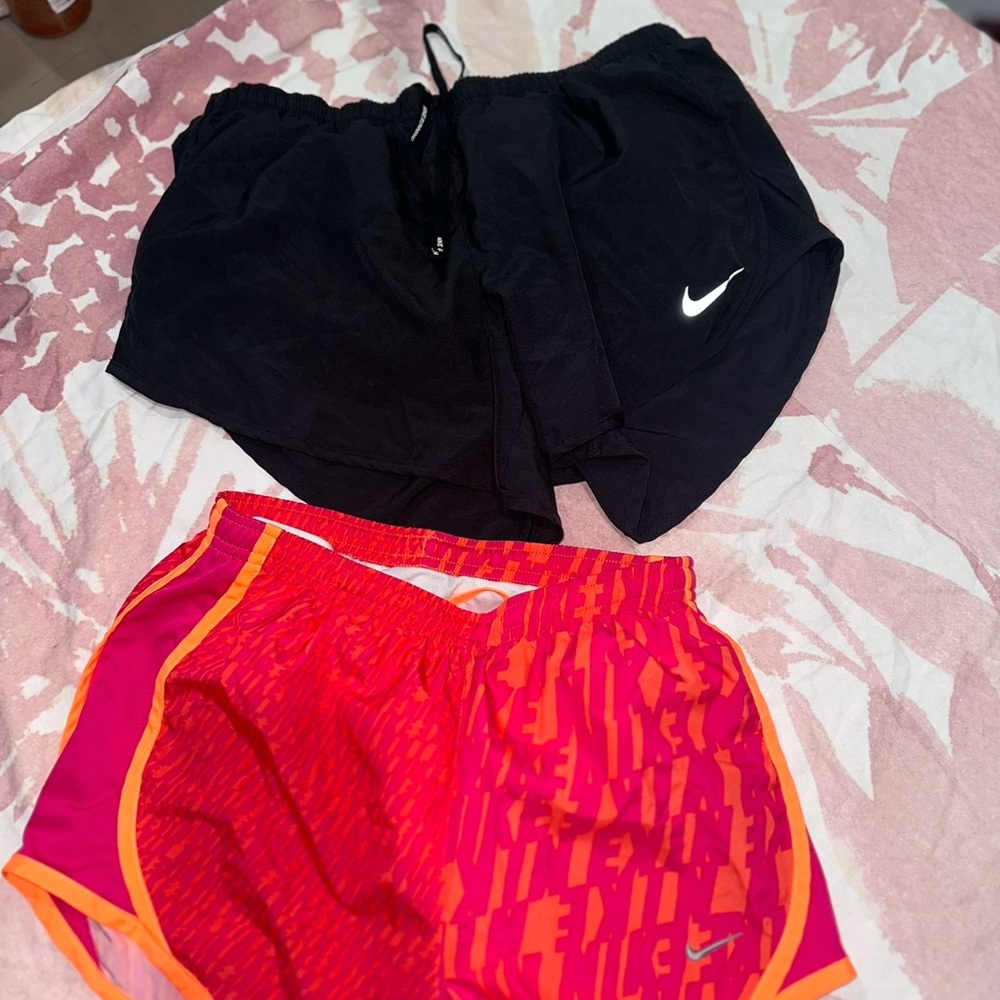 Nike Black and Pink Athletic Shorts Set